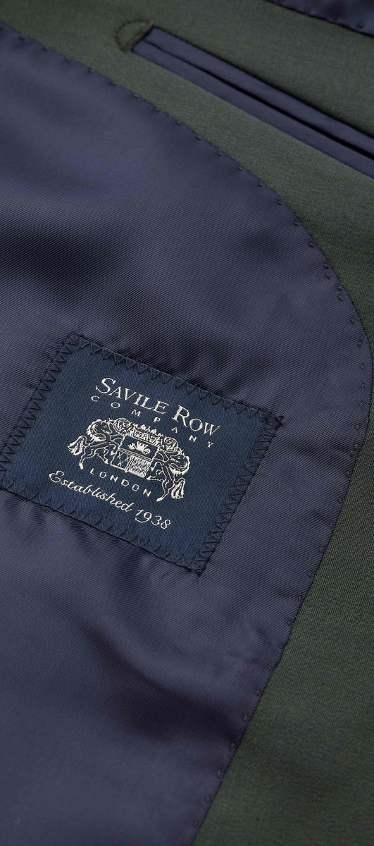 Men's Olive Green WoolBlend Tailored Suit Savile Row Company