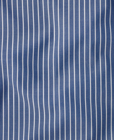 miles navy reverse stripe made to measure shirt fabric detail