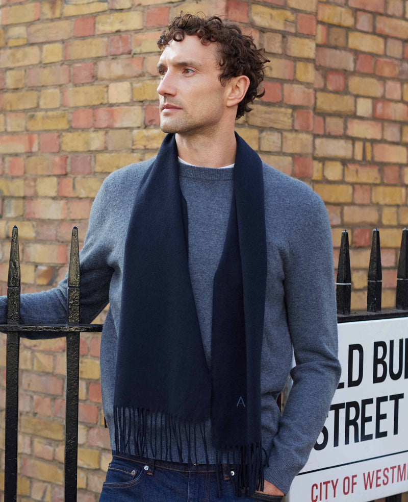 Navy Cashmere Scarf