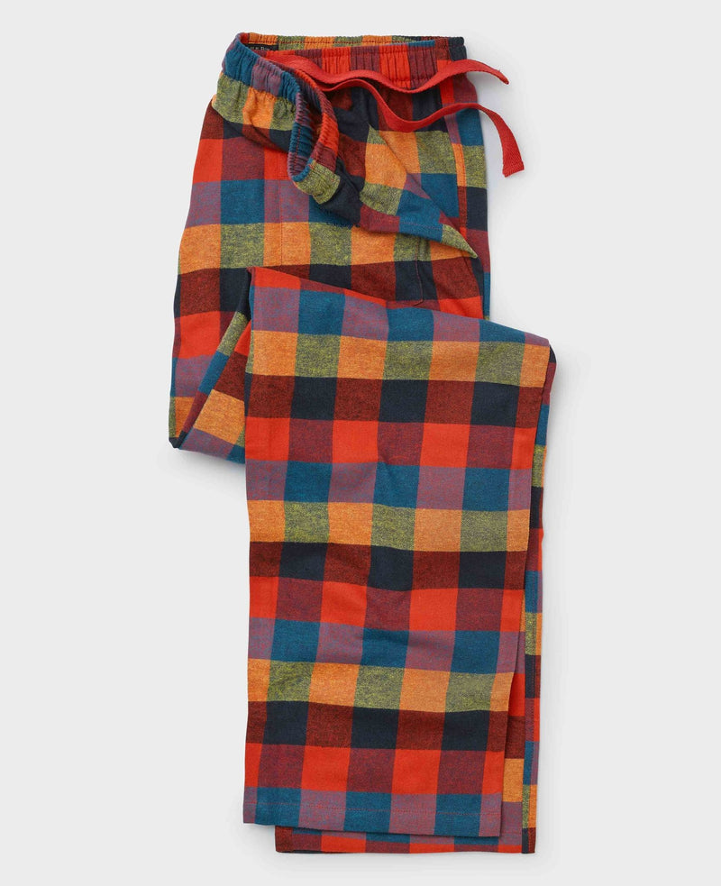 Multicoloured Brushed Cotton Twill Window Check Lounge Pants