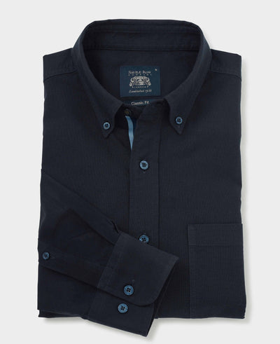 Men's Button-Down Oxford Shirt in Navy with Contrast Detail