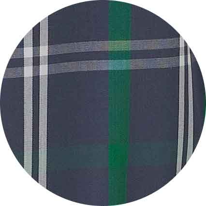 Men's Navy Check Cotton Dressing Gown fabric swatch