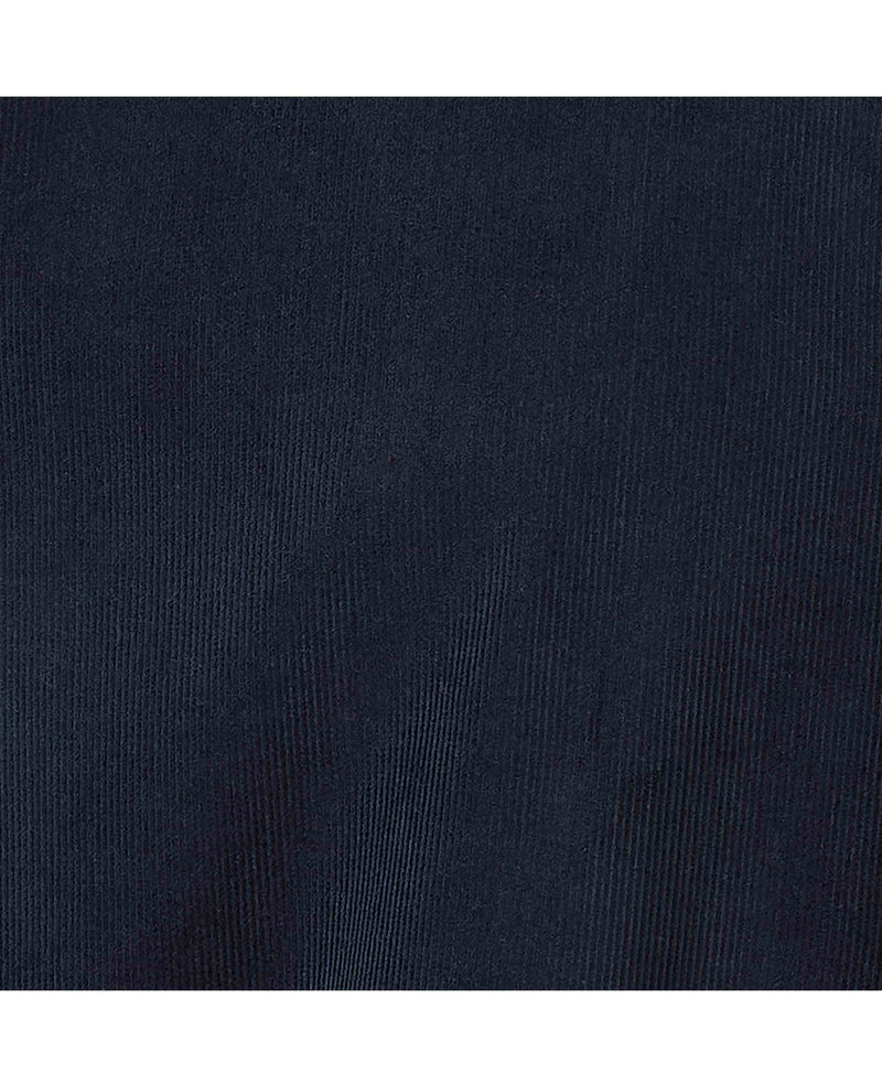 Navy Cotton Babycord Slim Fit Button-Down Casual Shirt