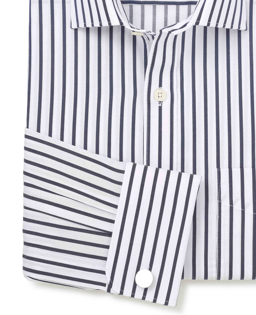 Navy Men'S Cotton Checked Formal Shirt'S