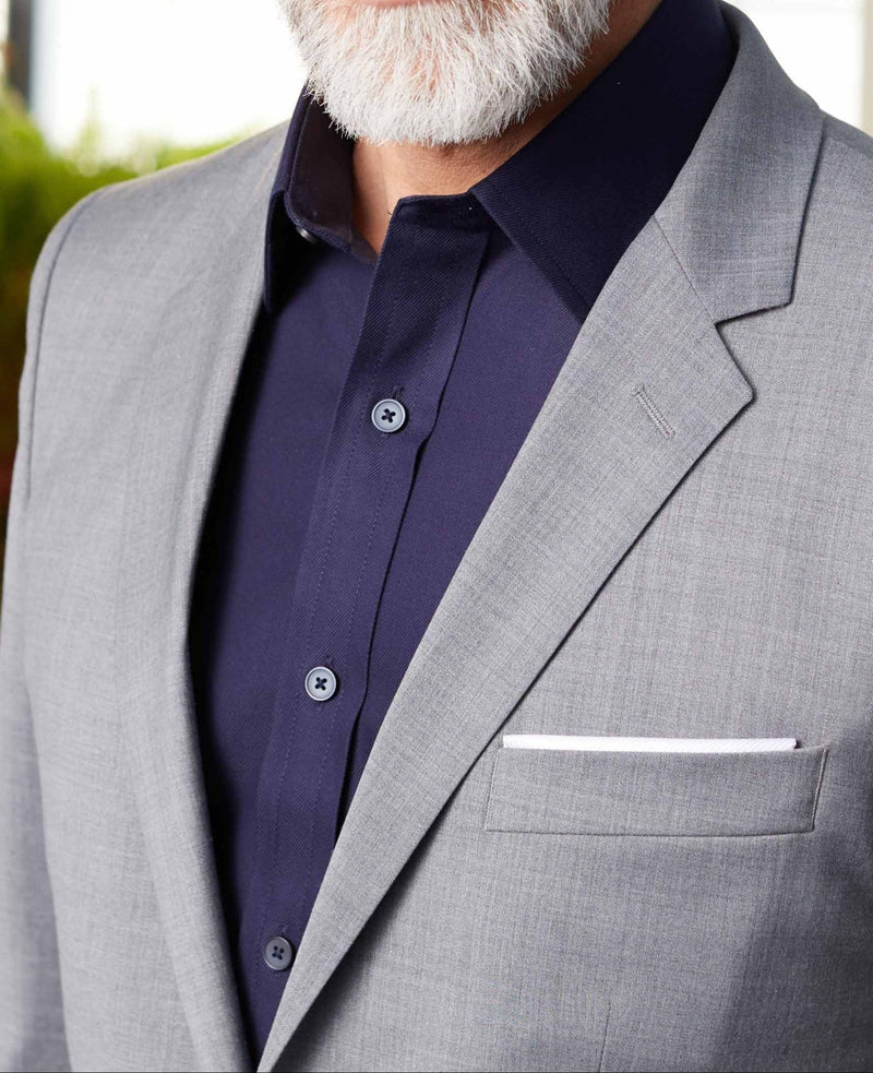 Navy Fine Twill Classic Fit Non-Iron Formal Shirt - Single Cuff