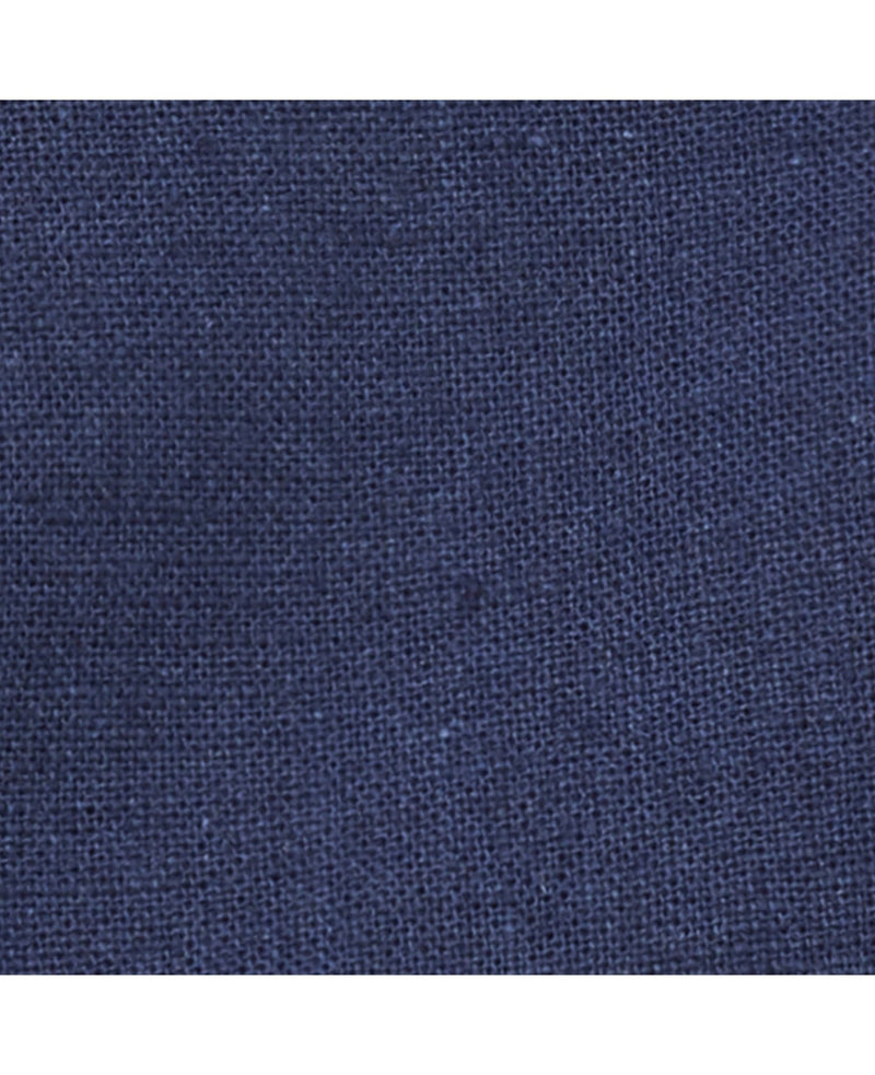 Navy Linen-Blend Classic Fit Short Sleeve Shirt