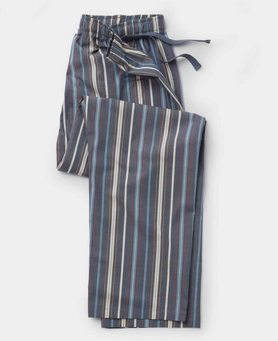 Men's Navy Multi Varigated Stripe Cotton Lounge Pants mannequin
