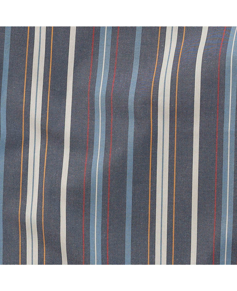 Men's Navy Multi Variegated Stripe Cotton Lounge Shorts fabric detail