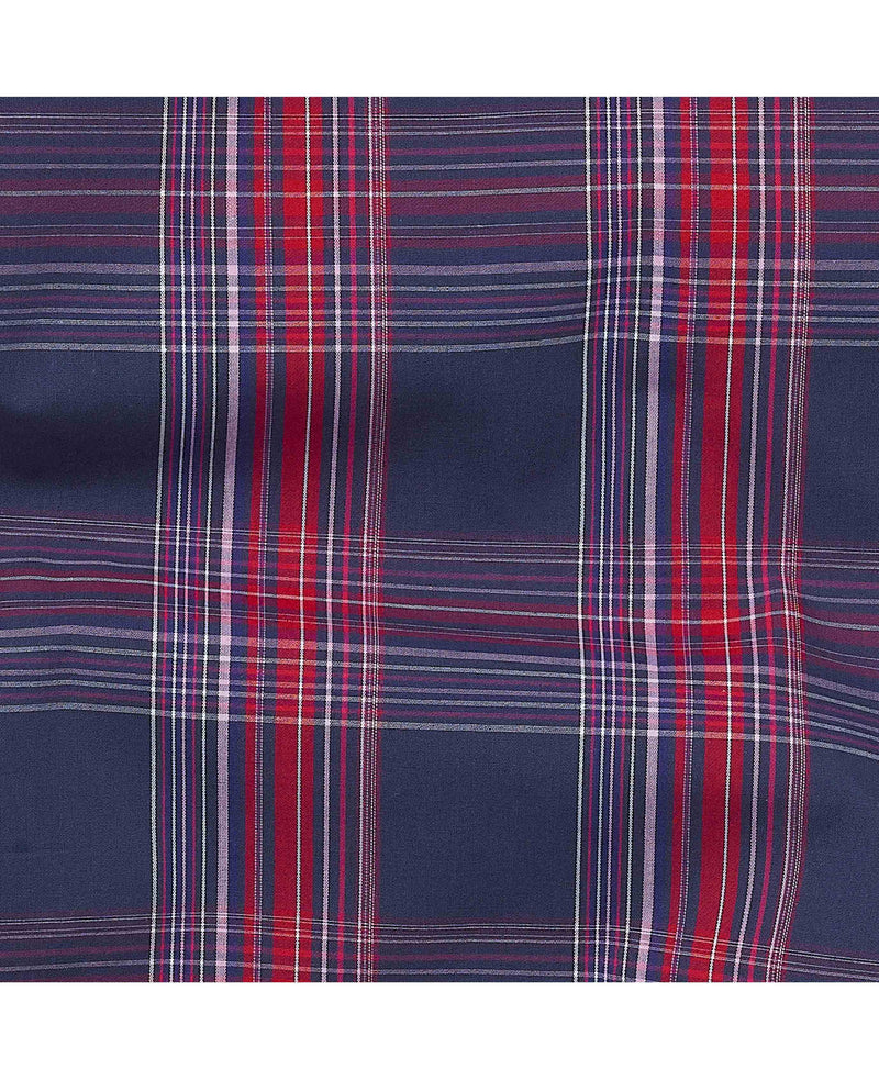 Navy Red Cotton Window Check Lounge Pants