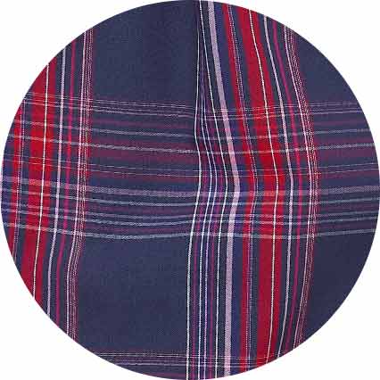 Navy Red Cotton Window Check Lounge Shorts