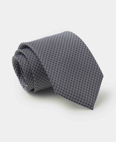 Navy Spotted Silk Tie