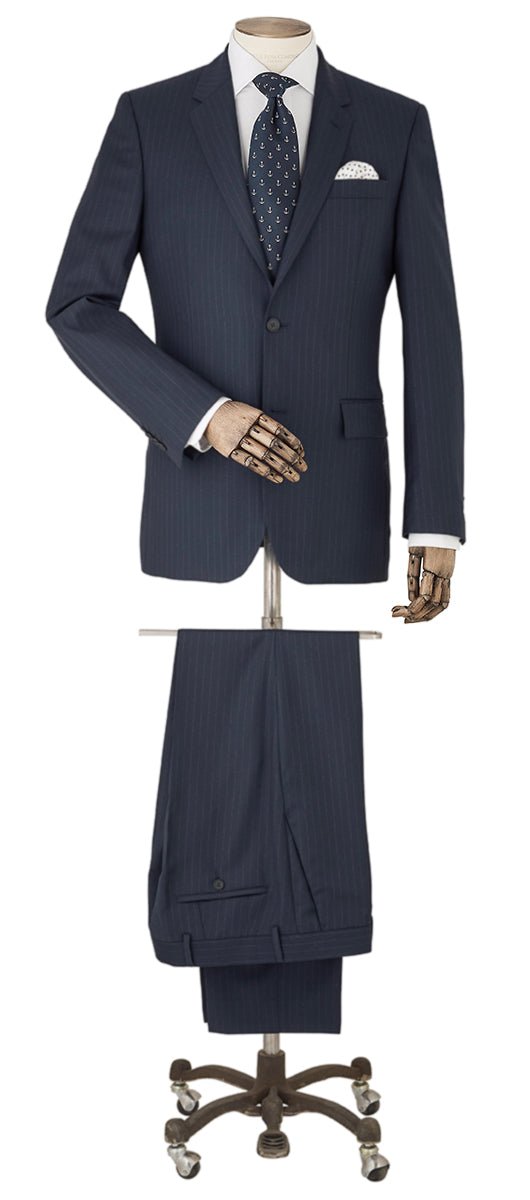 navy stripe tailored suit msuit352nav on mannequin