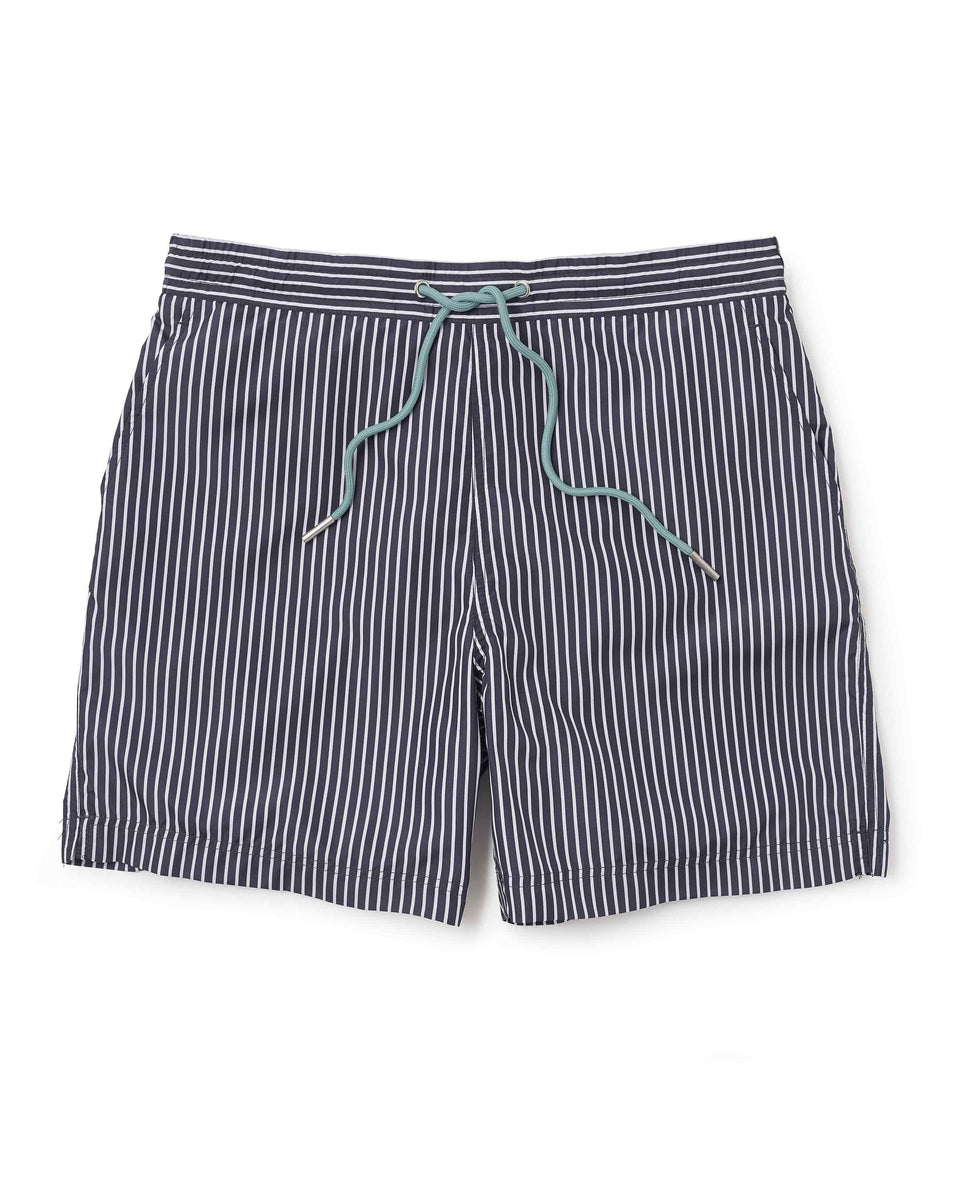 navy white reverse stripe recycled swim shorts msw1004naw