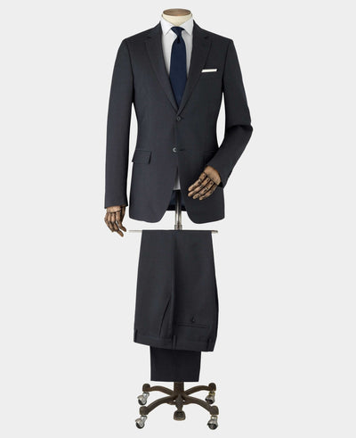 Men's Navy Wool Linen Blend Tailored Suit full suit mannequin