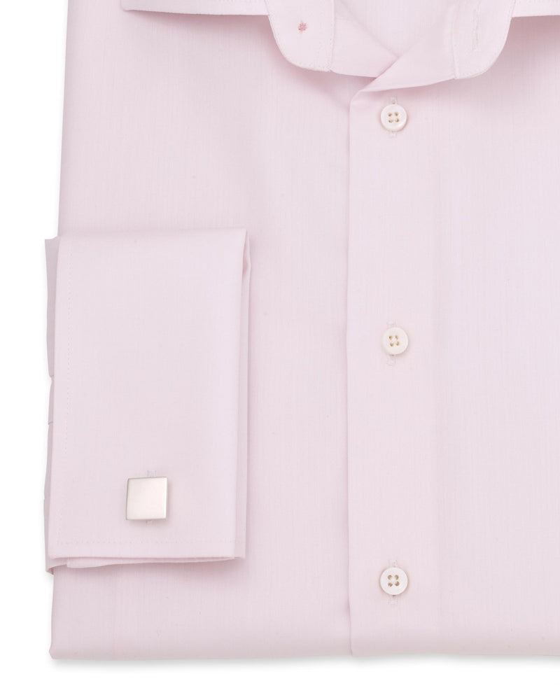 Oliver Pink Herringbone Made To Measure Shirt cuff detail