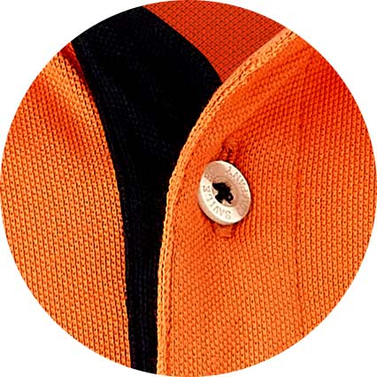 Men's Orange Cotton Pique Short Sleeve Polo Shirt fabric swatch