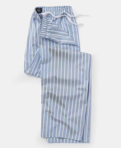 Men's Pale Blue Cotton Twill Wide Stripe Lounge Pants mannequin