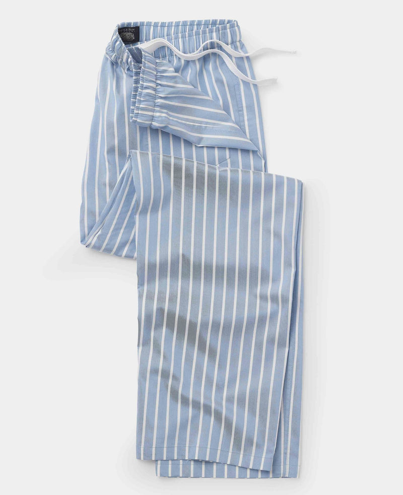 Men's Pale Blue Cotton Twill Wide Stripe Lounge Pants mannequin