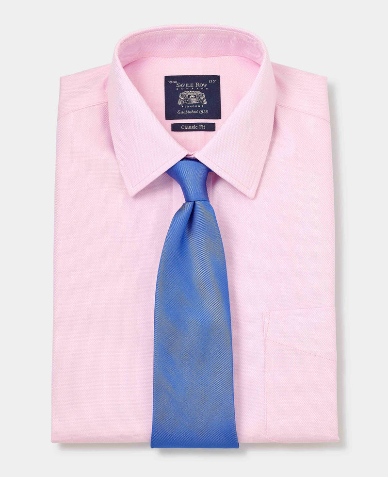 pink cotton classic fit non iron shirt single cuff 2038pnk Tie grey