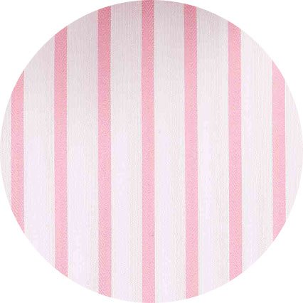 Men's Pink White Stripe Cotton Slim Fit Formal Shirt With Single Cuffs fabric swatch