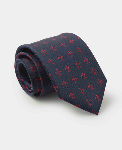 Red Fleur De Lys Silk Tie