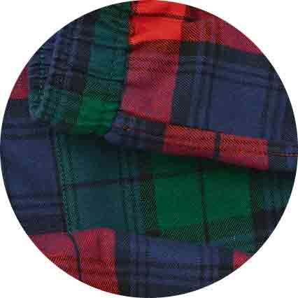 Red Multi Brushed Cotton Twill Window Check Lounge Pants