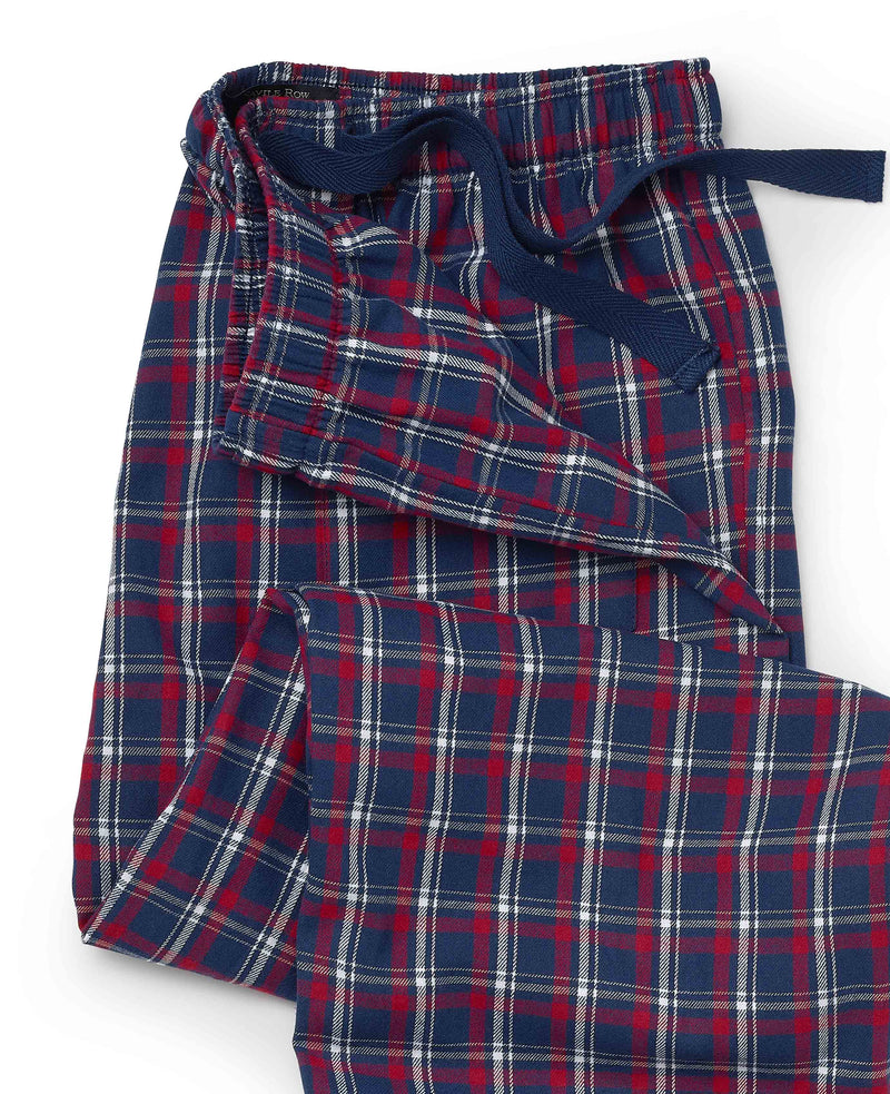 red navy white check brushed cotton lounge pants mlp1126rew waist detail