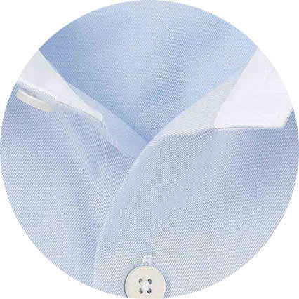Men's Sky Blue Two-Ply Cotton Slim Fit Formal Shirt With Single Cuffs fabric swatch