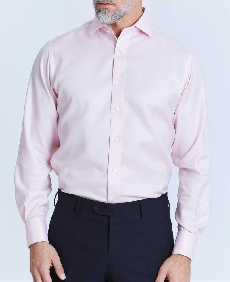 thomas pink herringbone stripe made to measure shirt model 1