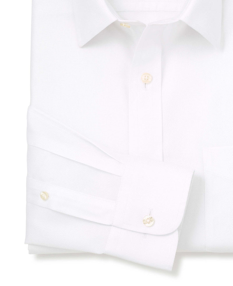 white cotton classic fit non iron shirt single cuff 2038wht No Tie detail