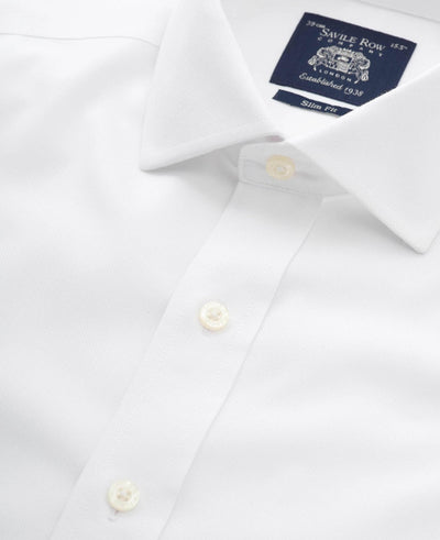 white cotton slim fit non iron shirt double cuff 2041wht Detail