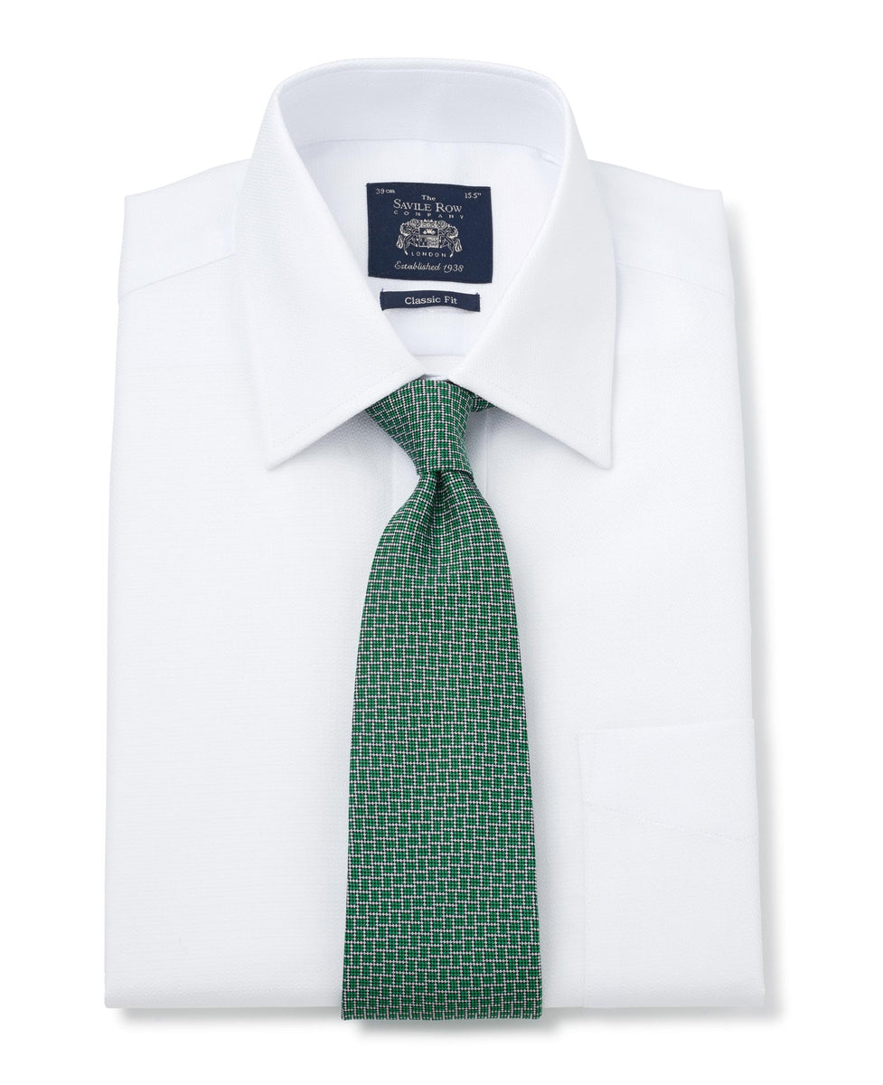 William in Green and White Stripe Shirt in White Collar & Cuff