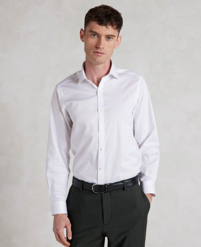 White Twill Extra Slim Formal Shirt - Single Cuff