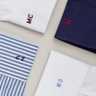 Monogrammed shirt cuffs