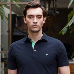 Navy contrast polo