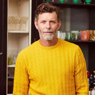 Mens yellow knit jumper