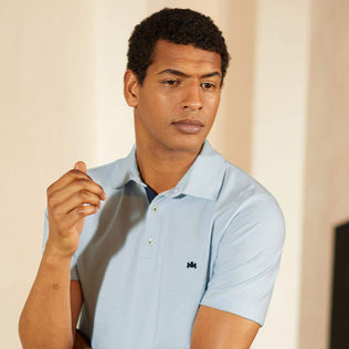 Mens light blue polo shirt