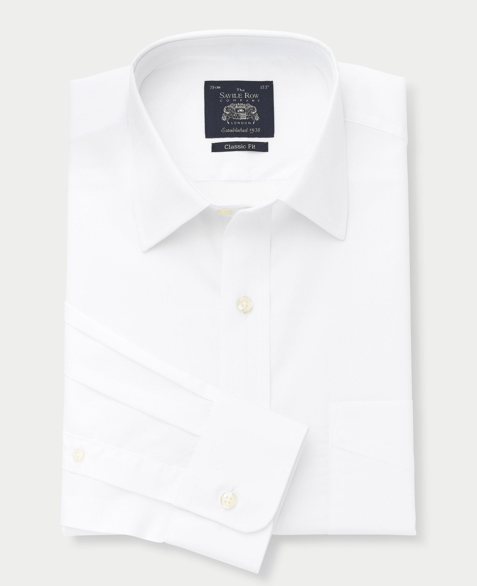 Men's White Formal Shirt | Classic Fit Cotton Dress Shirt | Single/Double Cuff | Savile Row | Savile Row Company Men's White Formal Shirt | Classic Fit Cotton Dress Shirt | Single/Double Cuff | Savile Row | Savile Row Company