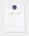 White Poplin Classic Fit Short Sleeve Formal Shirt