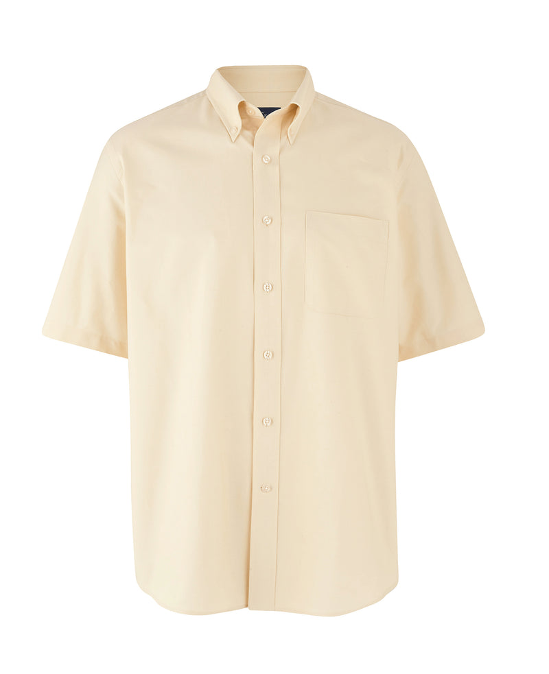 Yellow Button-Down Short Sleeve Oxford Shirt