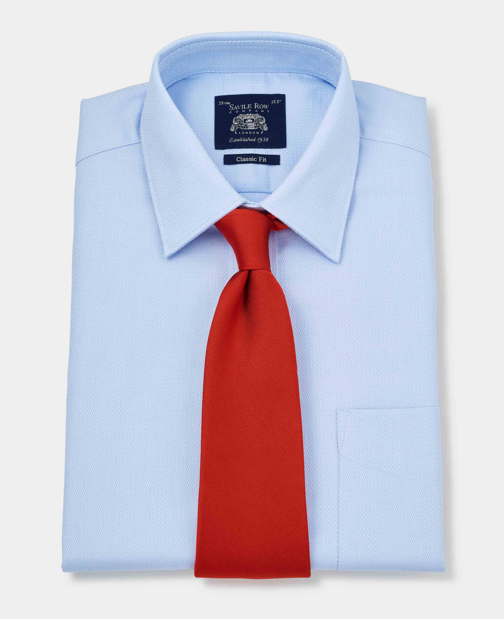Men's Sky Blue Twill Classic Fit Formal Shirt | Savile Row Company Men's Sky Blue Twill Classic Fit Formal Shirt | Savile Row Company
