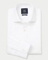 White Textured Cutaway Collar Slim Fit Shirt - Single Cuff