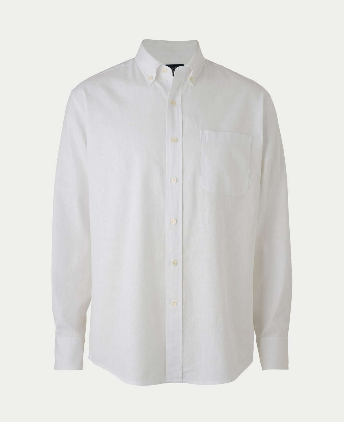 Men's White Linen-Blend Classic Fit Casual Shirt mannequin shot