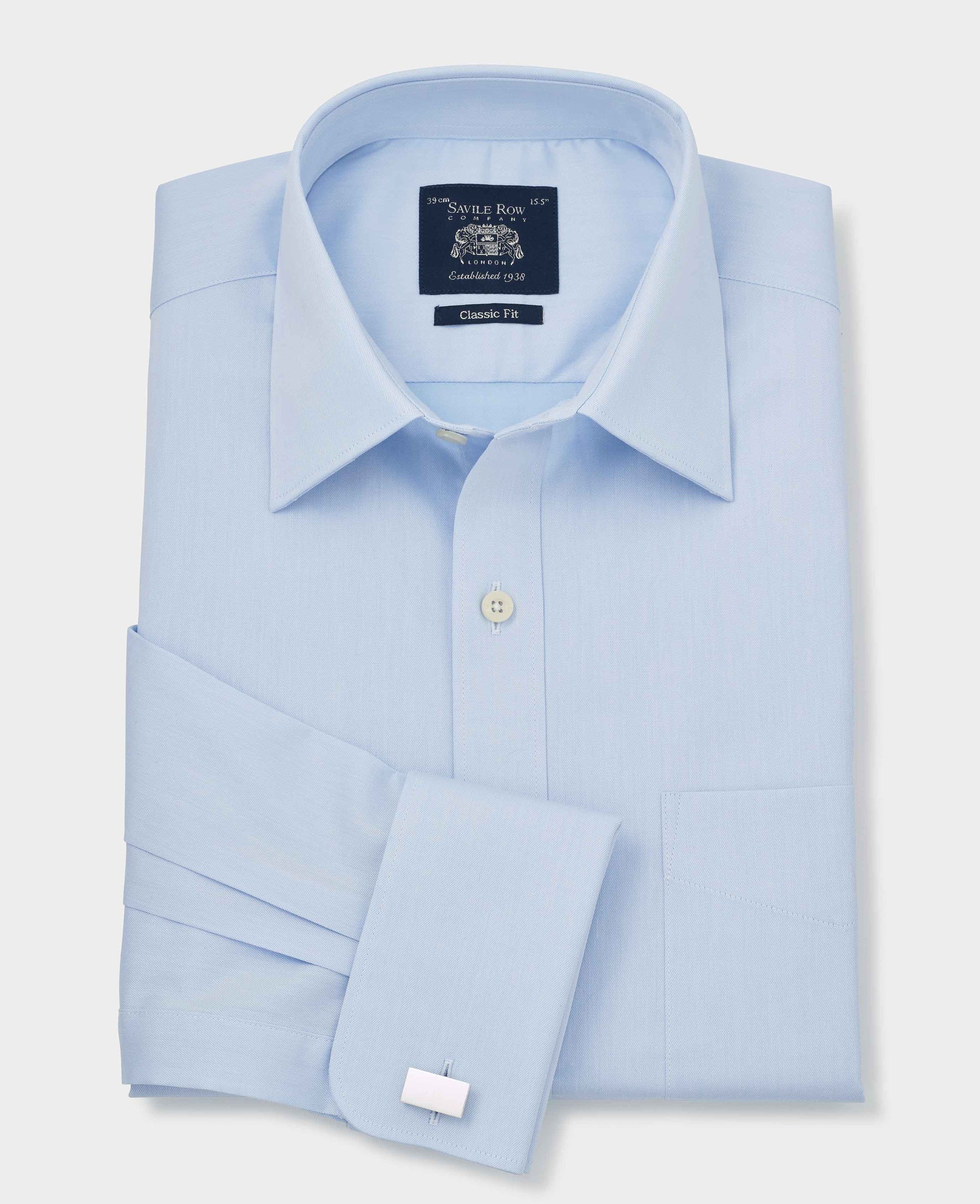 Blue Twill Light Blue French Cuff Dress Shirt Men's Sky Blue Twill Classic Fit Formal Shirt Blue Twill Light Blue French Cuff Dress Shirt Men's Sky Blue Twill Classic Fit Formal Shirt