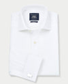 White Fine Twill Slim Fit Formal Shirt - Single or Double Cuff