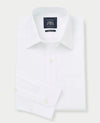 White Textured Cotton Classic Fit Formal Shirt - Single Cuff