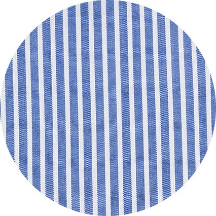 Royal Blue White Stripe Classic Fit Formal Shirt With White Collar & Cuffs - Double Cuff