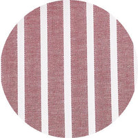 Dark Red White Stripe Classic Fit Shirt With White Collar & Cuffs - Double Cuff