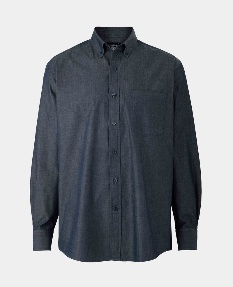 Denim Blue Twill Classic Fit Button-Down Shirt