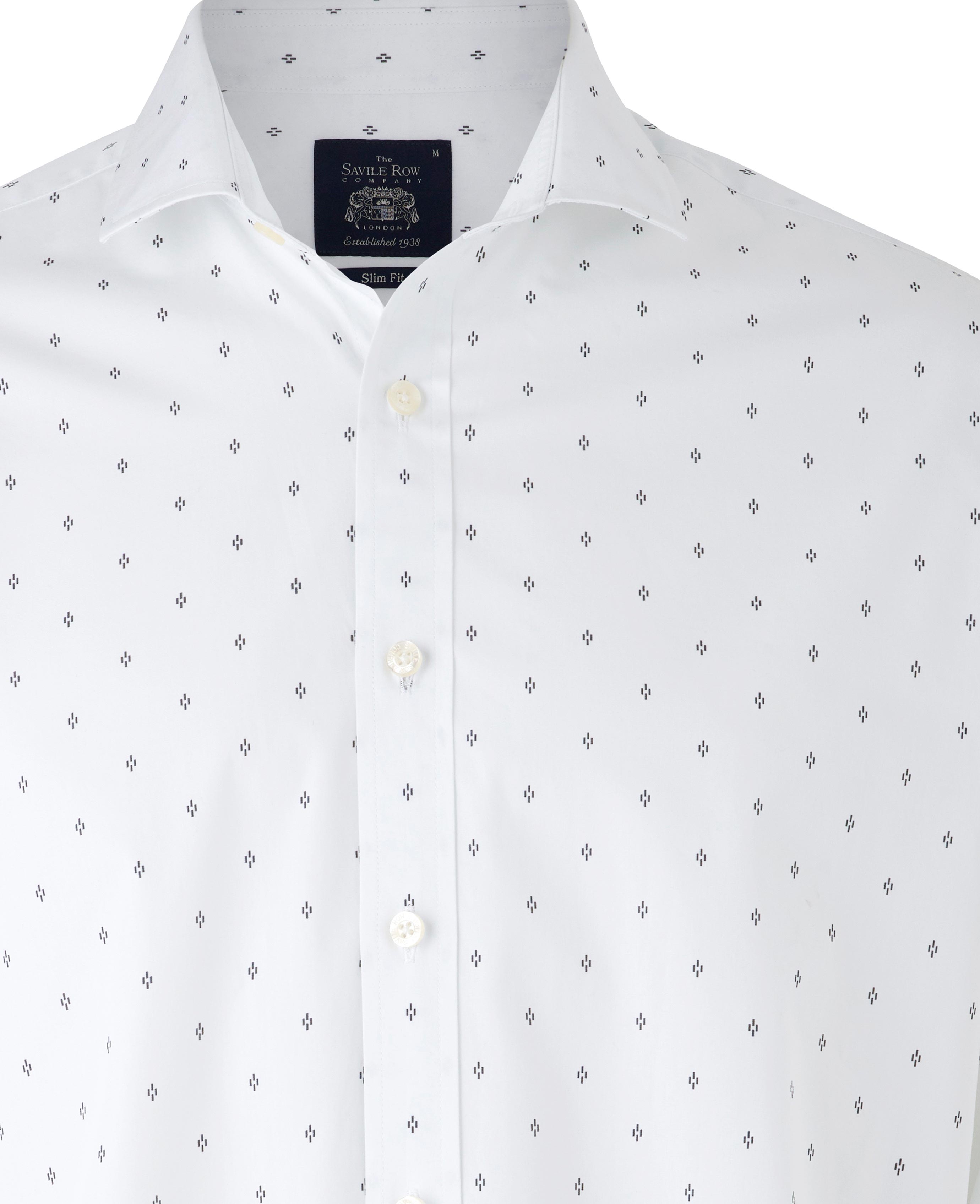 Online Classic White Dotted Print Men's Shirt